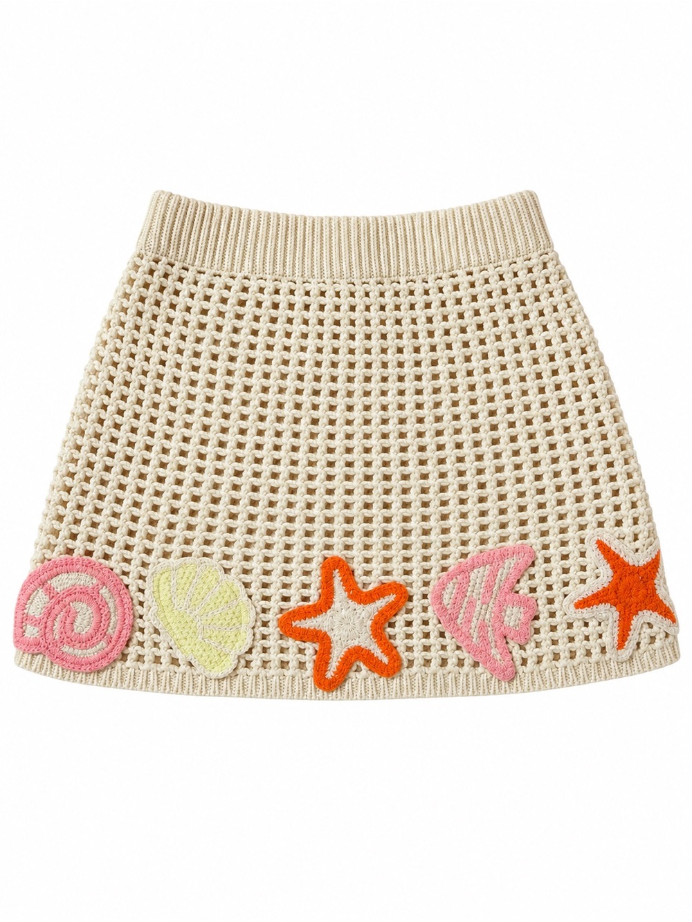Zara Kids Cream Crochet Sea Motif Skirt Size 6–7